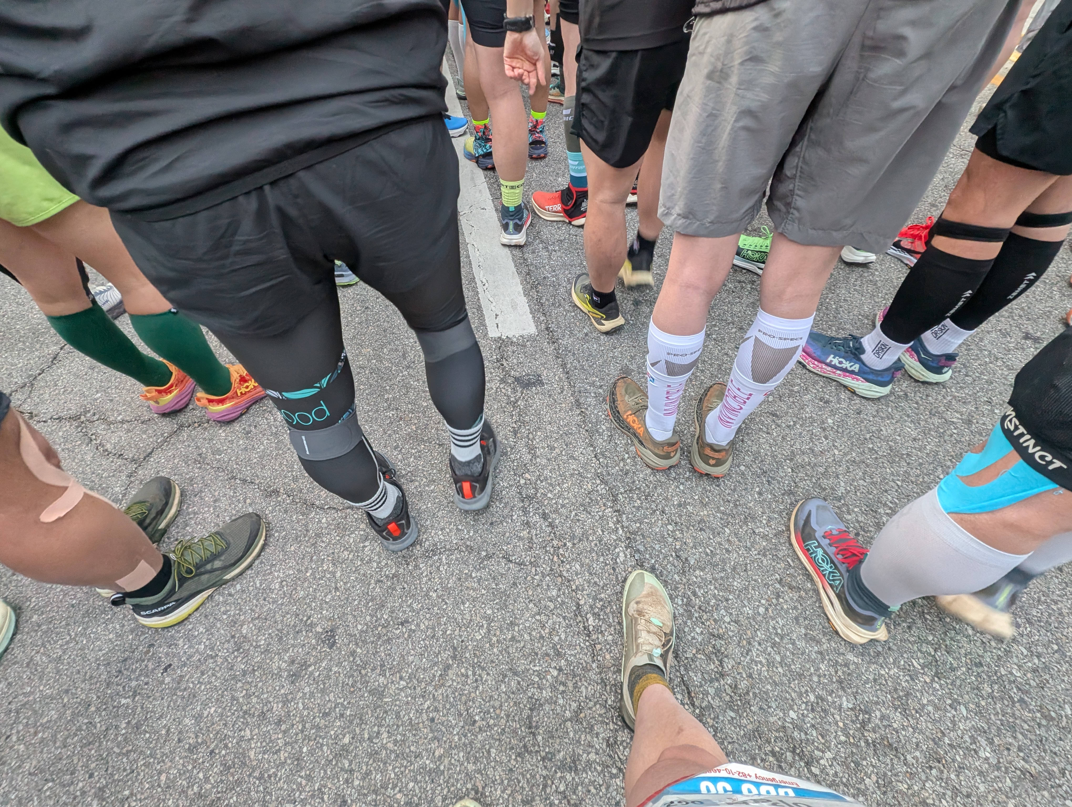 A single minimal shoe in a sea of maximalist shoes